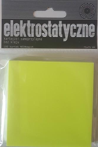 Karteczki elektrostatyczne 75x75mm 100K żółte Karteczki elektrostatyczne 75x75mm 100K żółte