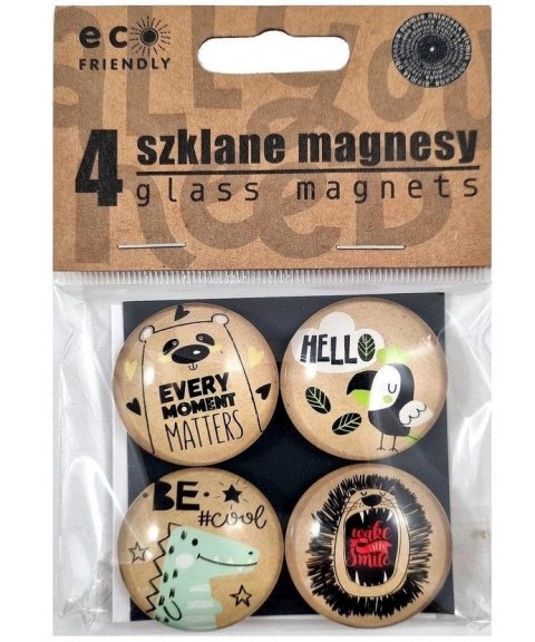 Magnesy szklane z kolorowym nadrukiem 4szt Magnesy szklane z kolorowym nadrukiem 4szt
