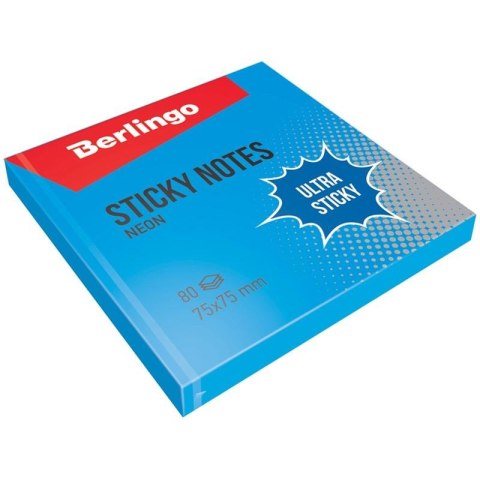Bloczek samoprzylepny 75x75 niebieski 80 kartek Bloczek samoprzylepny 75x75 niebieski 80 kartek
