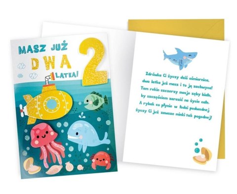 Karnet Urodziny 2 ośmiornica Karnet Urodziny 2 ośmiornica