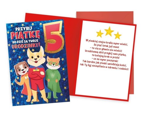 Karnet Urodziny 5 pieski Karnet Urodziny 5 pieski