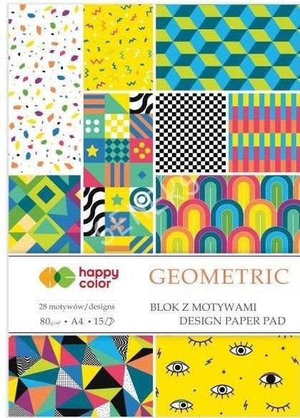 Blok z motywami Geometric A4/15K HAPPY COLOR Blok z motywami Geometric A4/15K HAPPY COLOR