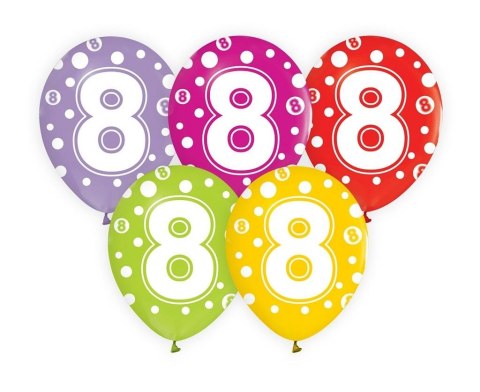 Balony cyfra 8 30cm 5szt Balony cyfra 8 30cm 5szt