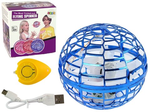 Latająca Wirująca Kula Niebieska Flynova Sterowana Ręką LED 10 cm Latająca Wirująca Kula Niebieska Flynova Sterowana Ręką LED 10 cm