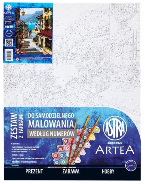 Zestaw z farbami - malowanie wg numerów 40x50cm, Słoneczna riwiera, ARTEA ASTRA Zestaw z farbami - malowanie wg numerów 40x50cm, Słoneczna riwiera, ARTEA ASTRA