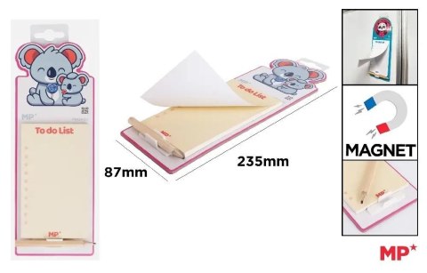 Notes magnetyczny na lodówkę z ołówkiem - Koale Notes magnetyczny na lodówkę z ołówkiem - Koale