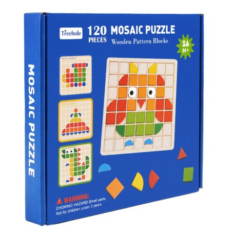 Drewniana Mozaika Puzzle Klocki Kolorowe Karty Wzory 120 Elementów Drewniana Mozaika Puzzle Klocki Kolorowe Karty Wzory 120 Elementów