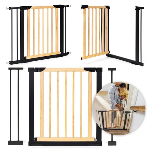 Bramka barierka zabezpieczająca 74-100 cm na schody i drzwi metal drewno dodatkowe panele Bramka barierka zabezpieczająca 74-100 cm na schody i drzwi metal drewno dodatkowe panele