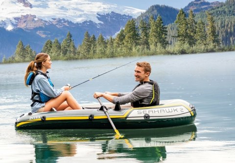 Ponton Seahawk 2 + pompka + 2 wiosła 68347 Intex Ponton Seahawk 2 + pompka + 2 wiosła 68347 Intex