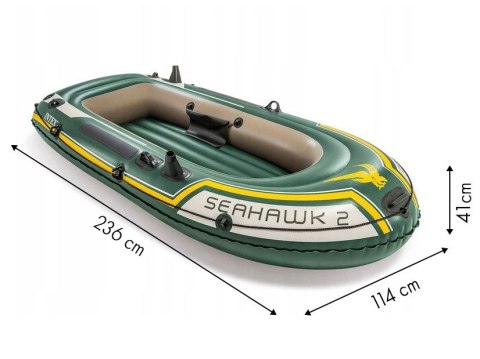 Ponton Seahawk 2 + pompka + 2 wiosła 68347 Intex Ponton Seahawk 2 + pompka + 2 wiosła 68347 Intex