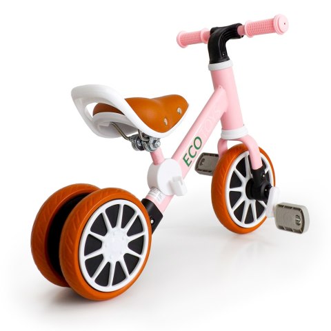Rower rowerek trójkołowy biegowy z pedałami 2w1 Różowy ECOTOYS Rower rowerek trójkołowy biegowy z pedałami 2w1 Różowy ECOTOYS