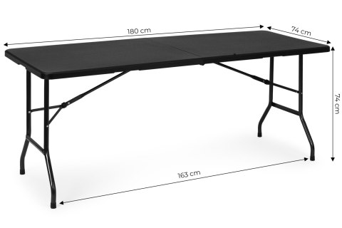 Stół cateringowy 180 cm składany w walizkę czarny ModernHome Stół cateringowy 180 cm składany w walizkę czarny ModernHome