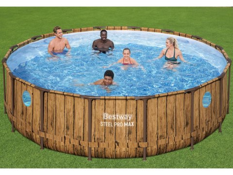 Bestway Basen stelażowy drewno 488x122 11w1 56725