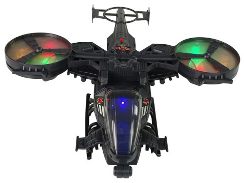 Helikopter Wojskowy Ogromne Skrzydła Światła Dźwięk Obraca Się Helikopter Wojskowy Ogromne Skrzydła Światła Dźwięk Obraca Się