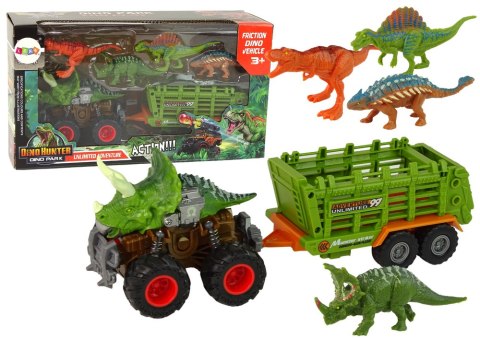Pojazd z Motywem Dinozaura Przyczepa 4 Sztuki Dinozaurów Pojazd z Motywem Dinozaura Przyczepa 4 Sztuki Dinozaurów