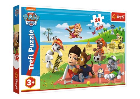 Puzzle - 24 Maxi - Zabawa na kocu - Psi Patrol - Trefl 14346