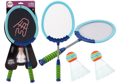 Zestaw 2 Rakietek Do Gry W Badmintona Paletki Lotki Badminton Niebieski Zestaw 2 Rakietek Do Gry W Badmintona Paletki Lotki Badminton Niebieski