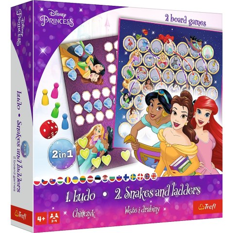 Gra 2w1 Chińczyk / Węże i drabiny - Princess Disney Princess Trefl 02418 Gra 2w1 Chińczyk / Węże i drabiny - Princess Disney Princess Trefl 02418
