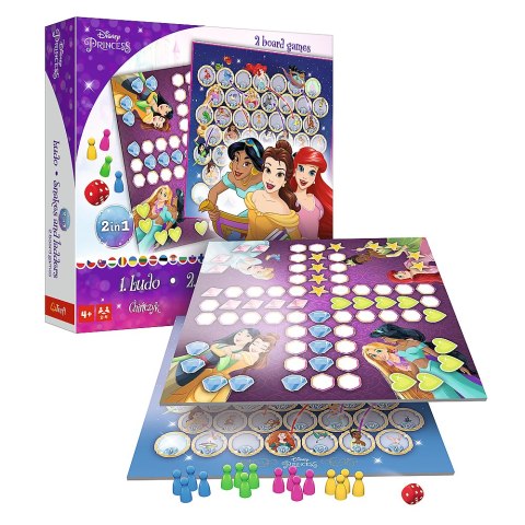 Gra 2w1 Chińczyk / Węże i drabiny - Princess Disney Princess Trefl 02418 Gra 2w1 Chińczyk / Węże i drabiny - Princess Disney Princess Trefl 02418