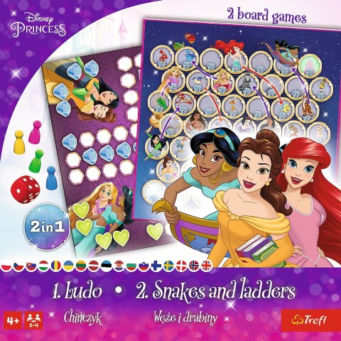 Gra 2w1 Chińczyk / Węże i drabiny - Princess Disney Princess Trefl 02418 Gra 2w1 Chińczyk / Węże i drabiny - Princess Disney Princess Trefl 02418
