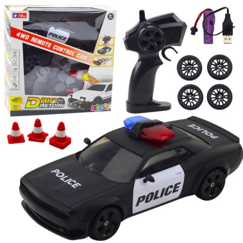 Auto Sportowe Do Driftu Wymienne Koła Zdalnie Sterowany RC 4WD Policja Auto Sportowe Do Driftu Wymienne Koła Zdalnie Sterowany RC 4WD Policja
