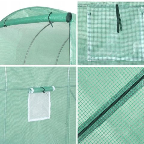 Tunel Ogrodowy Foliowy Szklarnia Na Warzywa Okna Zielony UV 6x3x2M 18M²