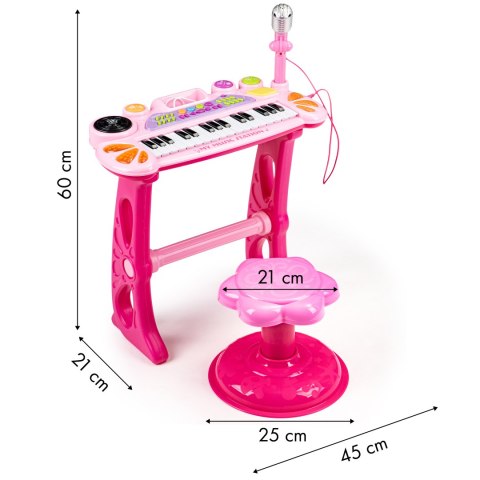 Keyboard organki pianinko z mikrofonem mp3 różowe Keyboard organki pianinko z mikrofonem mp3 różowe