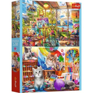 Puzzle - 2x500 - Sztuka malowania FSC Mix 70% 37530