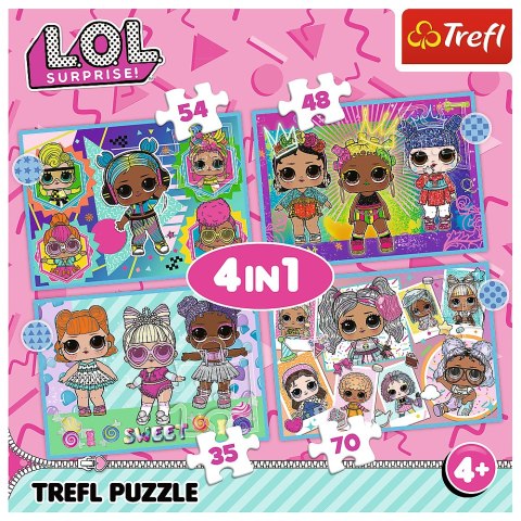 Puzzle - "4w1" - Poznaj laleczki / MGA LOL Surprise! Trefl 34613 Puzzle - "4w1" - Poznaj laleczki / MGA LOL Surprise! Trefl 34613