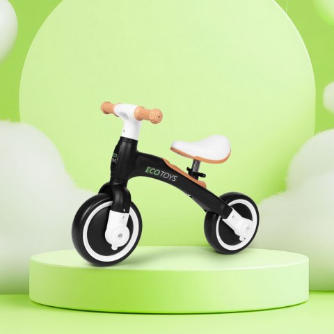 Rowerek biegowy z pedałami - treningowy kółka boczne 3w1 czarny ECOTOYS Rowerek biegowy z pedałami - treningowy kółka boczne 3w1 czarny ECOTOYS