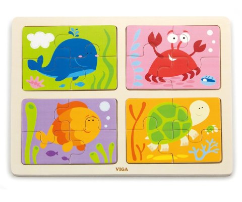 Viga 50190 Puzzle na podkładce 4w1 - morze Viga 50190 Puzzle na podkładce 4w1 - morze