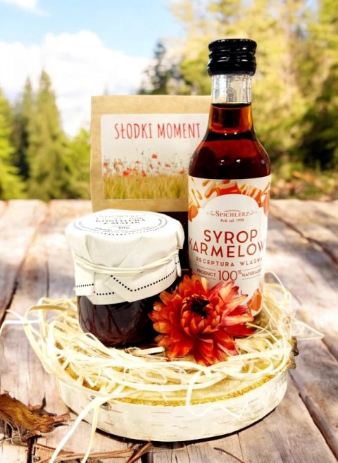 Upominek syrop konfitura orzechy w czekoladzie Wysokość 20cm