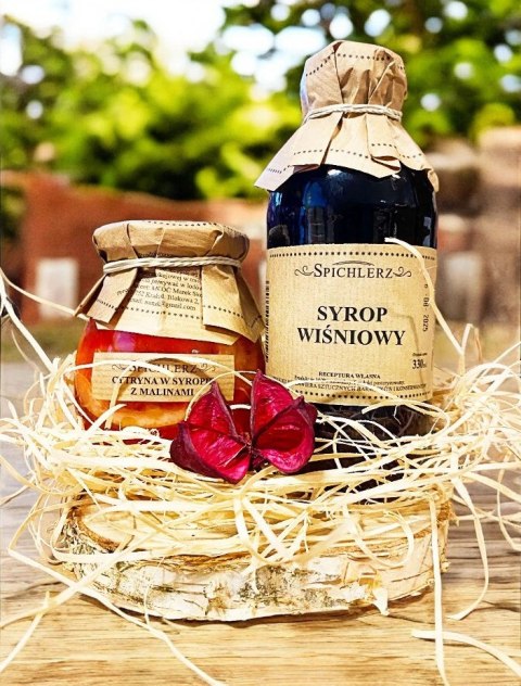 Zestaw prezentowy z syropami Duży Kosz prezentowy Wysokość 28cm