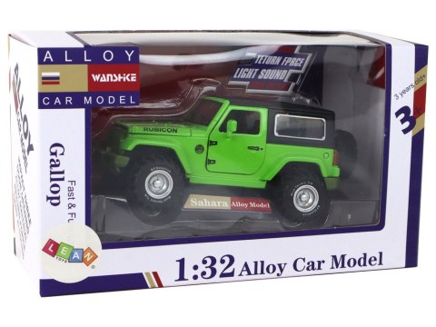 Auto Terenowe Napęd Frykcyjny Na Baterie Metalowy Zielony 1:32 Auto Terenowe Napęd Frykcyjny Na Baterie Metalowy Zielony 1:32
