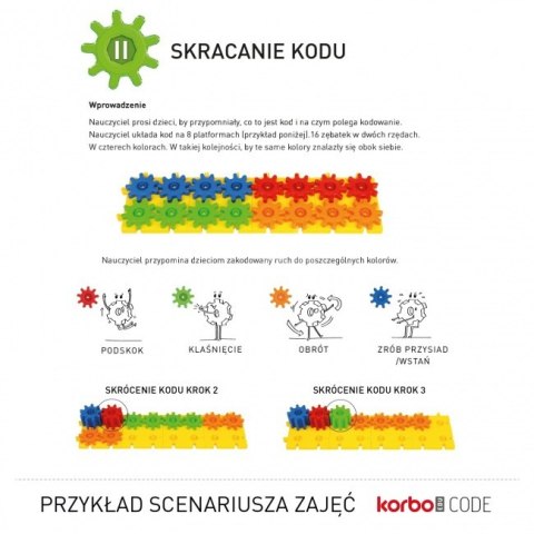 Zestaw Klocki Korbo EDU Code 420 el. + Książka z kartami pracy 83 x A4 Zestaw Klocki Korbo EDU Code 420 el. + Książka z kartami pracy 83 x A4