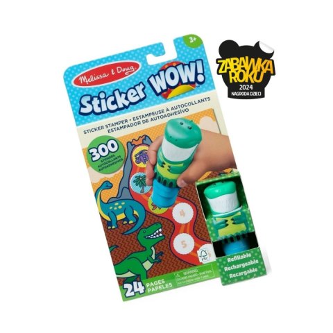 Sticker Wow - Książeczka i stempelek z naklejkami - Dinozaur Sticker Wow - Książeczka i stempelek z naklejkami - Dinozaur