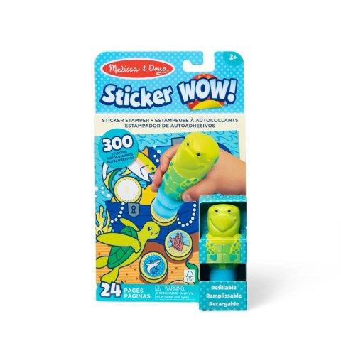 Sticker Wow - Książeczka i stempelek z naklejkami - Żółw morski Sticker Wow - Książeczka i stempelek z naklejkami - Żółw morski