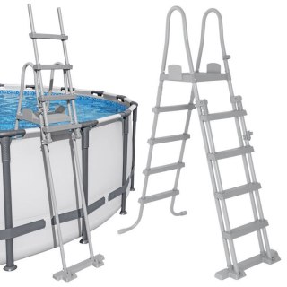 Bestway bezpieczna antypoślizgowa metalowa Drabinka do basenu 132cm 58332