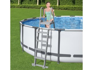 Bestway bezpieczna antypoślizgowa metalowa Drabinka do basenu 132cm 58332