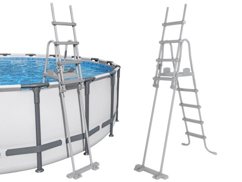 Bestway bezpieczna antypoślizgowa metalowa Drabinka do basenu 132cm 58332