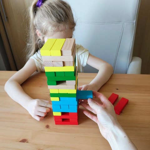 Klocki drewniane wieża WABI Tower - 54 el.