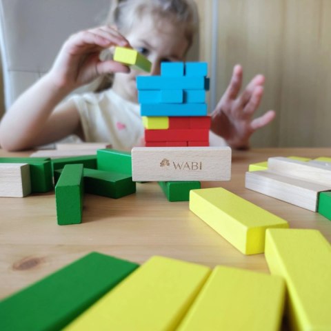Klocki drewniane wieża WABI Tower - 54 el.