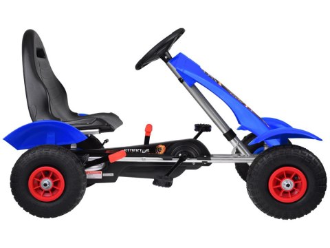 Niebieski sportowy GOKART na pedały dla dzieci 50kg Pompowane koła SP0209