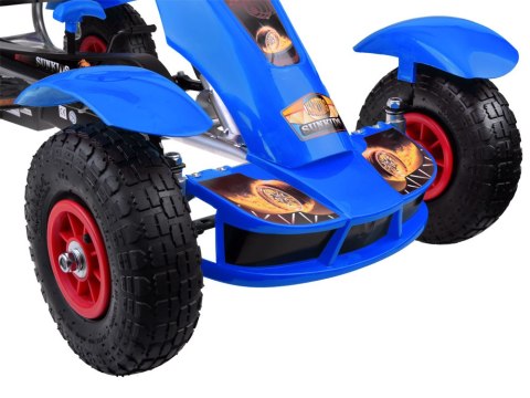 Niebieski sportowy GOKART na pedały dla dzieci 50kg Pompowane koła SP0209