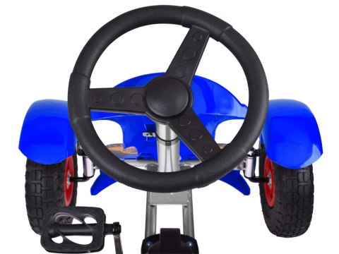 Niebieski sportowy GOKART na pedały dla dzieci 50kg Pompowane koła SP0209