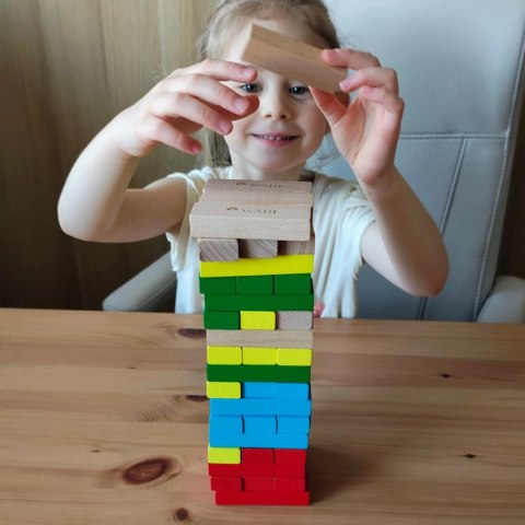 Klocki drewniane wieża WABI Tower - 54 el.