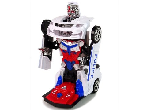 Samochód Policyjny 2w1 Auto Robot Dźwięki Strzały Światła Samochód Policyjny 2w1 Auto Robot Dźwięki Strzały Światła