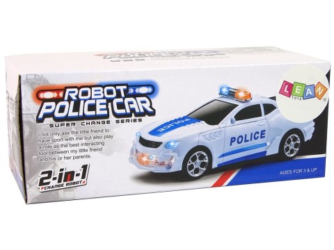 Samochód Policyjny 2w1 Auto Robot Dźwięki Strzały Światła Samochód Policyjny 2w1 Auto Robot Dźwięki Strzały Światła