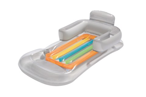 Bestway 43028 Dmuchany materac plażowy z oparciem i podłokietnikami Srebrna 1.61m x 84cm Bestway 43028 Dmuchany materac plażowy z oparciem i podłokietnikami Srebrna 1.61m x 84cm