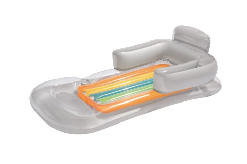 Bestway 43028 Dmuchany materac plażowy z oparciem i podłokietnikami Srebrna 1.61m x 84cm Bestway 43028 Dmuchany materac plażowy z oparciem i podłokietnikami Srebrna 1.61m x 84cm